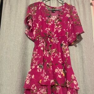 Floral Pink Cocktail Dress